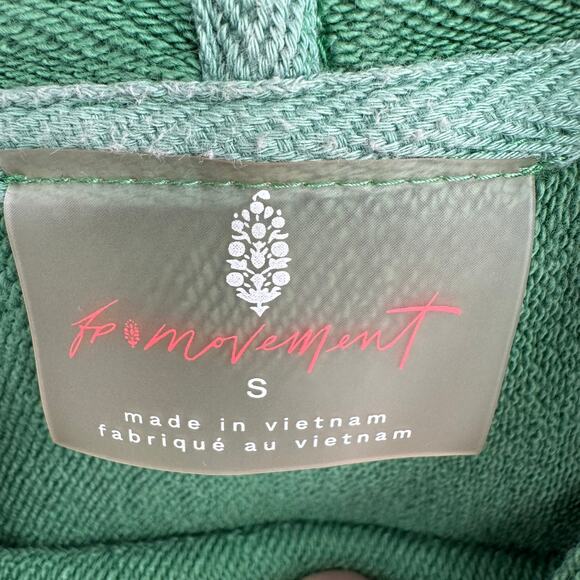Free People FP Movement Cropped Oversized Hoodie Womens Small Green - Picture 7 of 11